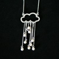 Collar de plata con 925 Nube con Perlas