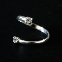 Ring Silver 925 of Little Toe with Zirconia Stones