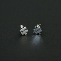 925 Silver Earring Aged Puzzle Best Friend