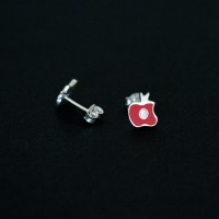 925 Silver Earring with Stone Mace enameled