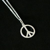 Necklace 925 Silver Pendant with Peace