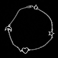 925 Silver Celestial Love Bracelet 14 / 20cm