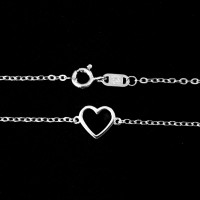 925 Silver Heart Lines Bracelet 14 / 20cm