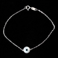 925 Silver Greek Eye Bracelet 14 / 20cm