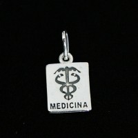 925 Medicina Colgante de plata