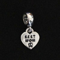 Silver pendant 925 Children's Heart Best Mom for Bracelet Moments of Life