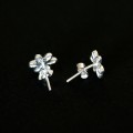 925 Silver Earring with Resin Daisy Flower