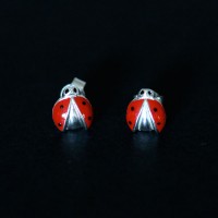 Earrings Silver 925 Ladybug