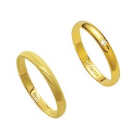 Alliance Gold 18k 750 Width 2.80mm Height 1.10mm / Alliance 18k Gold 750 with 1 Brilliant 1.00 Points Width 2.80mm Height 1.10mm
