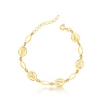 Our Lady of Aparecida Gold Plated Semi Jewel Bracelet 18cm