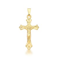 Jesus Christ Crucifix Gold Plated Semi Jewel Pendant