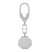 Silver Key Chain with photo engraved / 24 mm photolithographic