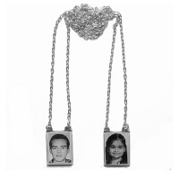 Silver Scapular 925 with engraved photo / Photoengraving 60cm - 10.3mm x 14.0mm