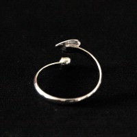 925 Sterling Silver Adjustable Falange Heart and Zirconia Ring