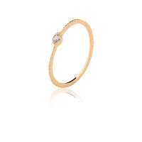 Gold Plated Semi Jewel Ring with Zirconia Stone