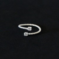 925 Sterling Silver Ring Adjustable with Zirconia Stone