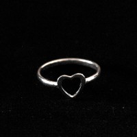 925 Silver Ring Falange Heart Pierced
