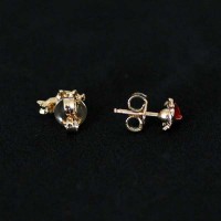 Semi Earring Jewelry Gold Plated Ladybird
