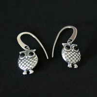 Earring 925 Aged Owl Hook