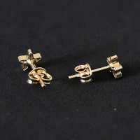 Semi Earring Jewelry Gold Plated Star with Zirconia Stone