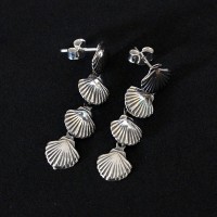Earring 925 Silver Aged Mini Shells