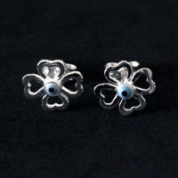 925 Silver Earring Clover Eye Mother of Pearl