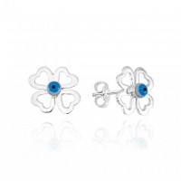 925 Silver Earring Clover Eye Mother of Pearl