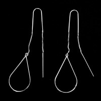 925 Silver Earring Hook Drop Medium Hollow Wire