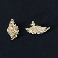 Semi Earring Jewelry Gold Plated Wings