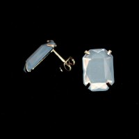 Blue Cabuchon Stainless Steel Earring