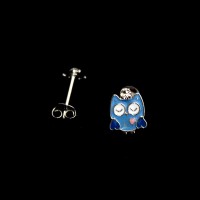 Stainless Steel Owl with Zirconia Earring