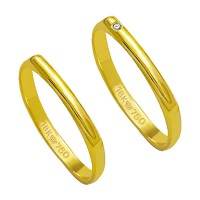 Alliance Gold 18k 750 Width 2.30mm Height 0.80mm / Alliance 18k Gold 750 with 1 Brilliant 1.15 Points Width 2.30mm Height 0.80mm