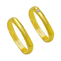 Alliance Gold 18k 750 Width 3.00mm Height 0.80mm / Alliance 18k Gold 750 with 1 Brilliant 2.25 Points Width 3.00mm Height 0.80mm