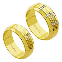 Alliance Gold 18k 750 Width 7.50mm Height 1.80mm / Alliance 18k Gold 750 with 6 Brilliant 2.25 Points Width 7.50mm Height 1.80mm