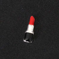 Lpiz labial rojo con resina de plata secreto aficionado a 925 Momentos de la Vida Capsula