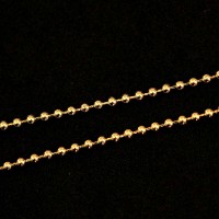 Cadena De Lunares Semi Joyas Chapada En Oro 50cm / 1.0mm