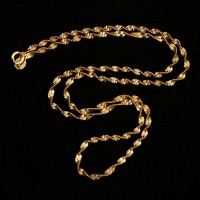 Gold Plated Semi Jewel Chain Twisted 50cm / 2.0mm