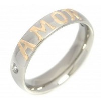 Alliance 5mm Stainless Steel with Zirconia Stone and Apply Love in Gold