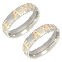 Stainless Steel Alliance par with appliques Te Amo in Gold