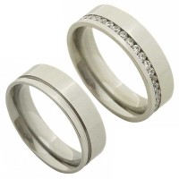 Alliance in stainless steel 6mm Naples / alliance Stainless Steel Napolis 6mm with 1 Driving of wire Zirconia