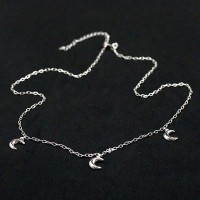 Silver Necklace 925 Three Moons 47cm
