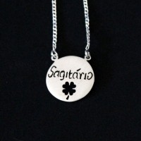 Silver Necklace 925 Scapular Sagittarius Sign 70cm
