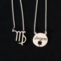 Necklace 925 Silver Scapular Virgo Sign 70cm