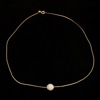 Gargantilla Chapada en Oro con Colgante de Perlas de Lunares con Estrella 45cm