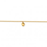 18k Gold Anklet 0750 with Heart Lock 26cm