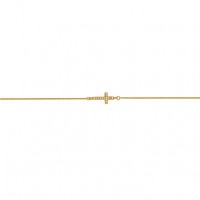 Pulseira de Ouro 18k Cruz Cravejada com Pedras de Zircnia 22cm