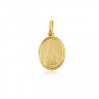 Gold Pendant 18k Our Lady Aparecida with Matte