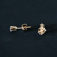 Semi Earring Jewelry Gold Plated with Zirconia Stone