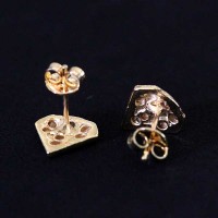 Semi Earring Jewelry Gold Plated with Diamond Zirconia Stones