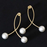 Semi Earring Jewelry Gold Plated Pearl